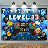 Lofaris Level 13 Game On Gamepad Balloon Birthday Backdrop